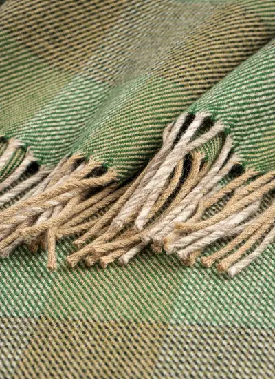 Enya Green Supersoft Lambswool Throw
